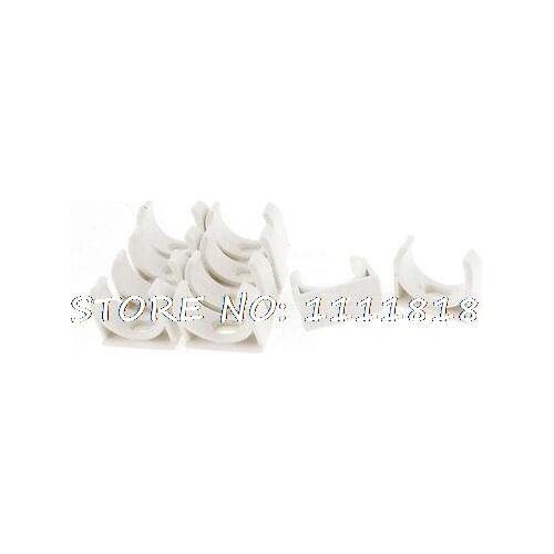 10pcs 32mm Diameter PVC Water Tube Pipe Clamps Clips Connectors White