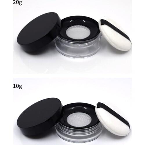 10g/20g Portable Plastic Powder Box Handheld Empty Loose Powder Pot With Sieve Cosmetic Travel Makeup Jar Sifter Container