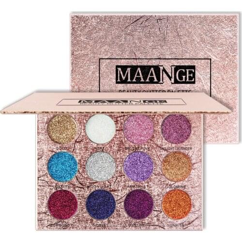12-color Beauty Glitter Powder Eye Shadow Natural Shining Metals Shimmer Eyeshadow Palette Long-lasting Eye Makeups Kit