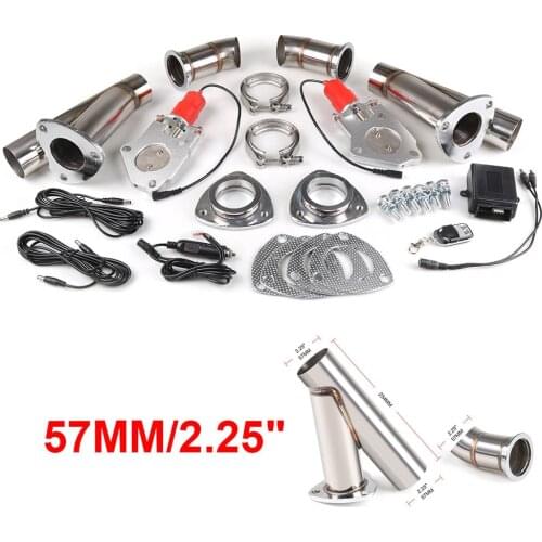 2.25 ''inch Car Electric Stainless Steel Y-Pipe Double Exhaust Control Valve Cutout kit With One Remote Control