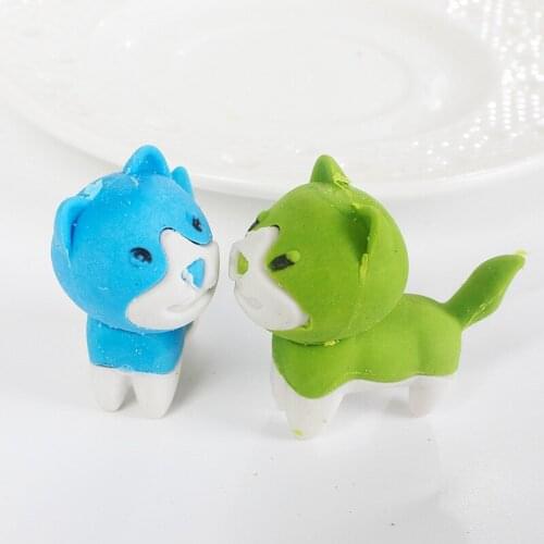 20 PCs Cute Puppy Rubber Childrens Kindergarten Prizes Small Gifts Students Learn Stationery