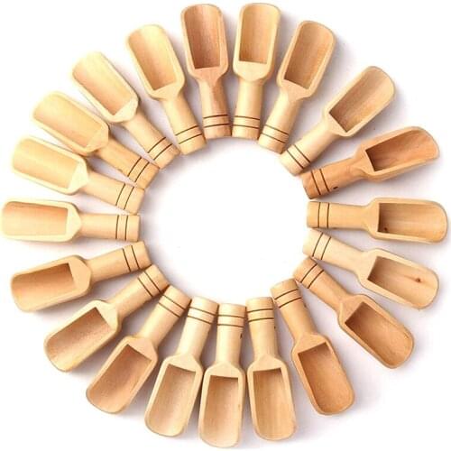 20 Pieces Mini Wooden Spoon Mini Bath Salt Spoon Wooden Candy Spoon Laundry Powder Spoon Set Baby Spoon