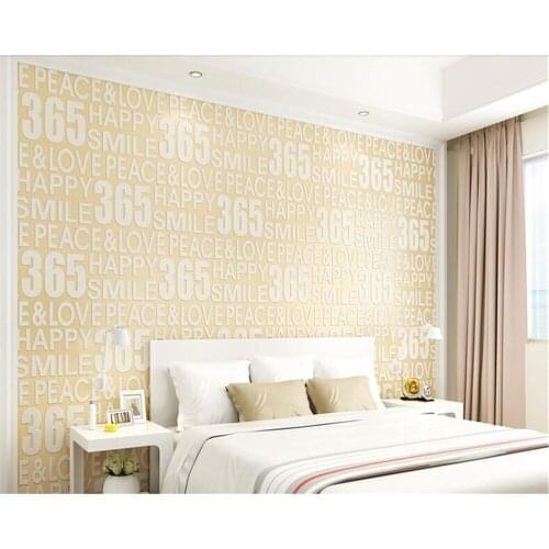 Beibehang American English letters 3d concave and convex non-woven wallpaper deerskin living room sofa background 3d wallpaper