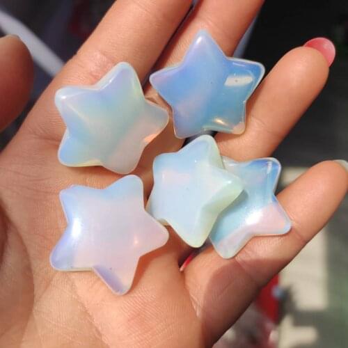 4pcs Natural Opal Crystal Gemstone Star Meditation Healing Chakra Polished Gifts Natural Quartz Crystals