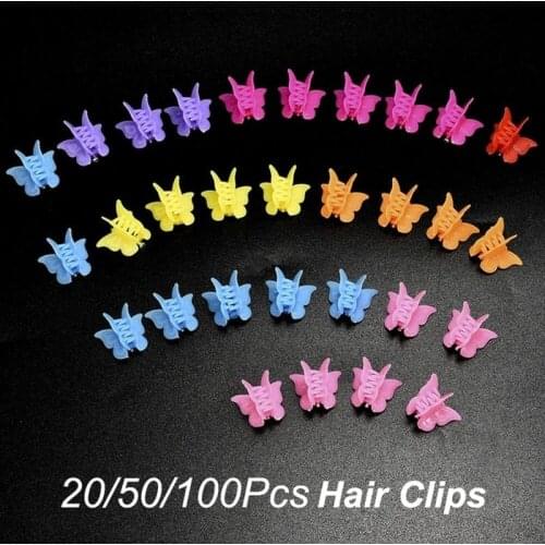 50/100 PCS Kids Baby Mini Hairpins Butterfly Hair Clips Cute Mixed Color Hair Claws for Girls Hair Accessories Hair Clamps