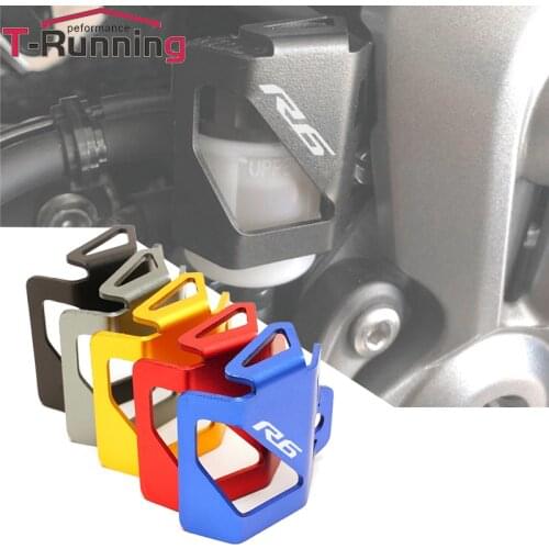Yzf r6 Parts Motorcycle CNC Aluminum Rear Brake Oil Reservoir Guard Cap Protector for Yamaha YZFR6 YZF-R6 2000-2021