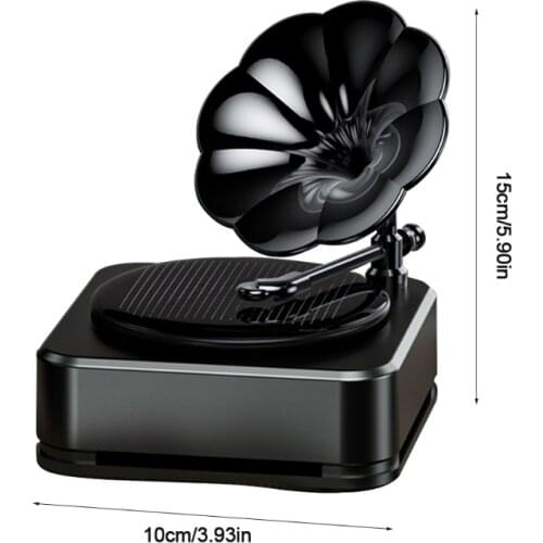 Aromatherapy Car Solar Phonograph Rotating Suspension Air Freshener Panel Perfume Auto Diffuser Fragrance Aroma Perfume