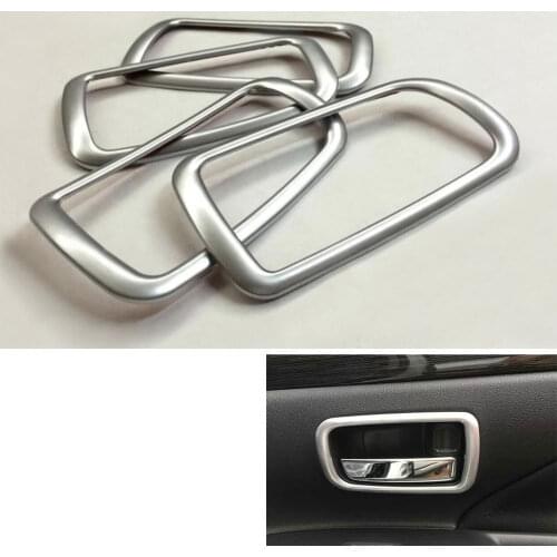 BBQ@FUKA Matt Silver Interior Interior Door Handle Bowl Panel Cover Frame Trim Car styling Sticker For Mitsubishi Outlander 2016