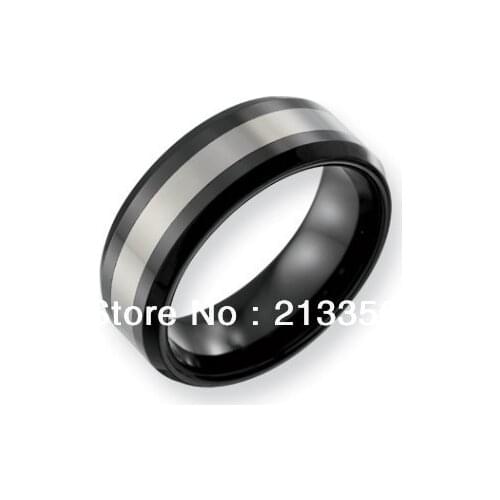 FREE SHIPPING USA WHOLESALES CHEAP PRICE BRAZIL RUSSIA CANADA UK HOT SALE 8MM BEVEL BLACK LASER WOMEN&MENS TUNGSTEN WEDDING RING