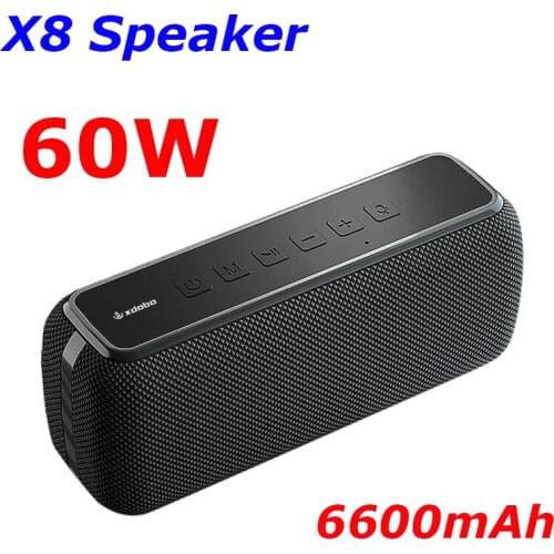 X8 60W Bluetooth-compatible speaker wireless Portable Waterproof speakers TWS Stereo Subwoofer Deep Bass Column For Computer