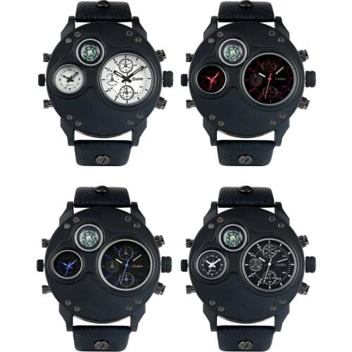 Mens Quartz Watch Stainless Steel Case Wristwatch Practical Luminous Pointer Compass function