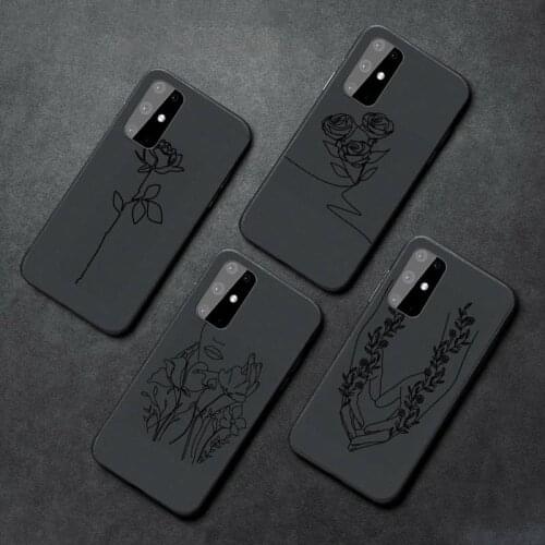 Love yourself Flower Abstract Art Line Phone Case For Samsung A21S A32 A51 A52 A71 A50 A12 S10 S20 S21 Plus Fe Ultra