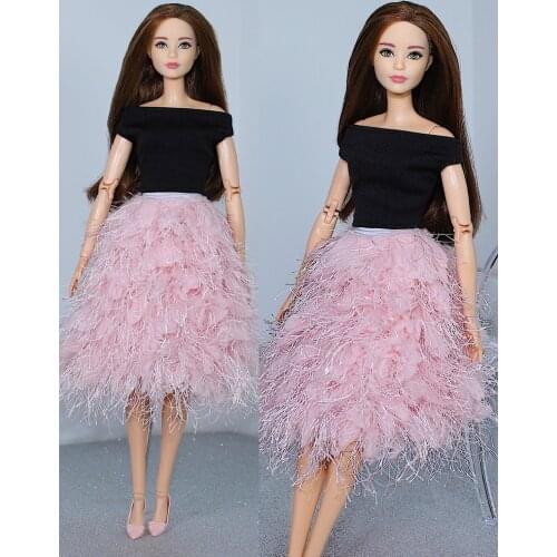Black top + pink skirt / princess clothes set clothing outfit For 1/6 BJD Xinyi FR ST Barbie Doll / doll clothes