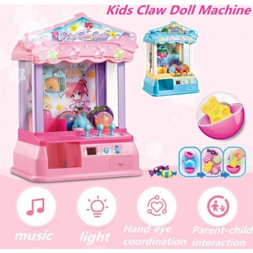 Kids Music Candy Grabber Coin Operated Game Mini Doll Machine Gag Toy Best Gift For Child Toy Grabbing Machine