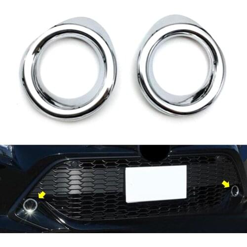 Chrome ABS Front Bumper Fog Light Lamp Frame Ring For Toyota Corolla Hatchback 2019 2020 Foglight Decoration Molding Cover Trim