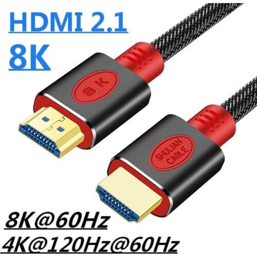HDMI-compatible 2.1 Cable 8K@60Hz 4K@120Hz/60Hz ARC HDR 48Gbps For Mi Box For Splitter Switch PS5/4 TV xbox Projector Computer
