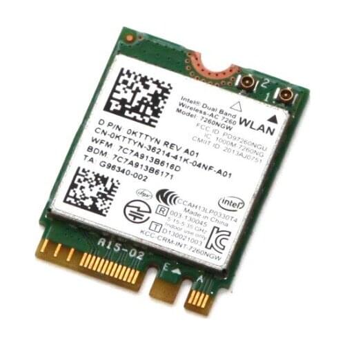 Wireless Adapter Card for Dell Intel Dual Band Wireless /Bluetooth 4.0 NGFF Card 7260 P/N NGW KTTYN 0KTTYN