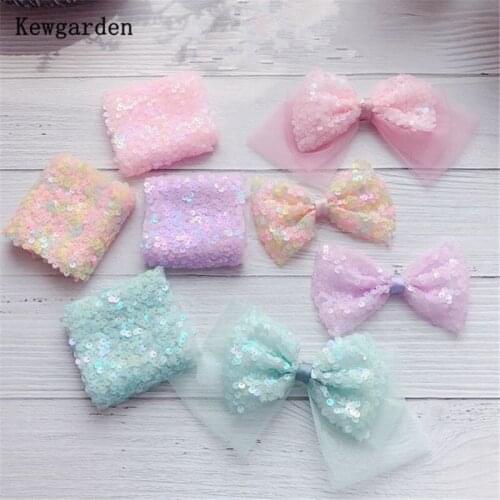 Kewgarden DIY Hair Bow Accessories Handmade Tape Ribbons for Crafts Matte Sequins Tulle Voile Ribbons 8cm * 4 Meters