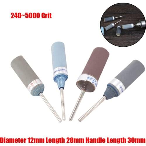2.35mm Handle Sandpaper Sticks Mesh 240/400/600/800/1000/1500/2000/3000/5000 Diameter 12mm Length 28mm Handle Length 30mm