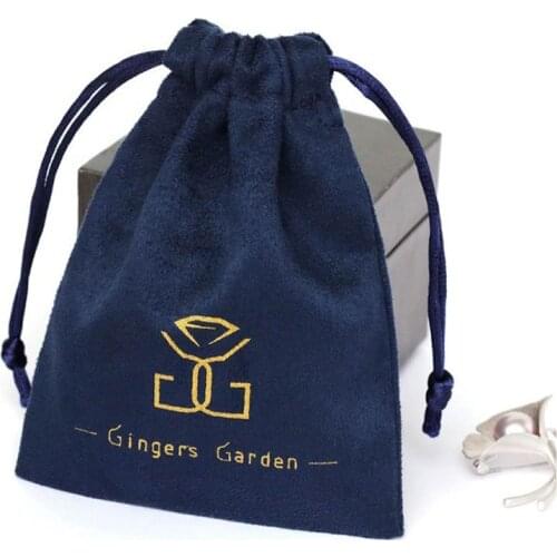 Navy Flannel Gift Bags 5x7cm 8x10cm 9x12cm 11x14cm Eyelashes Hair Makeup Sack Jewelry Packaging Pouches
