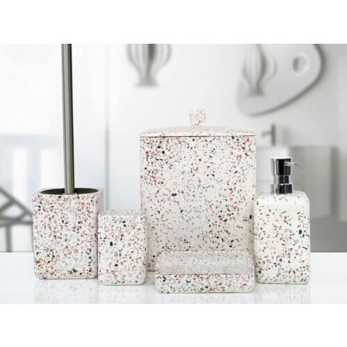Mosaic 5 Prç Bathroom Set White