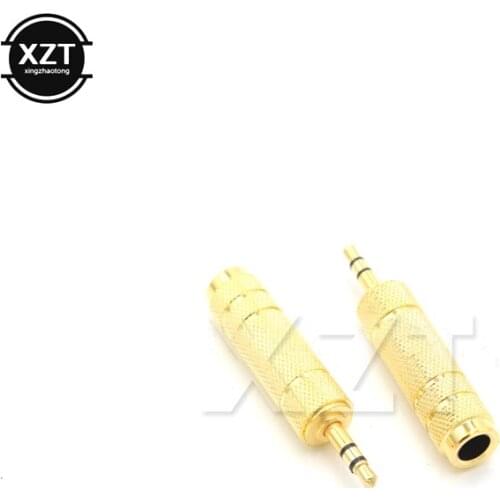 Newest 1Pc 3.5mm Male to 6.5mm 1/4" Female Jack Plug Stereo Headphone Microphone Audio Adapter Gold Plated