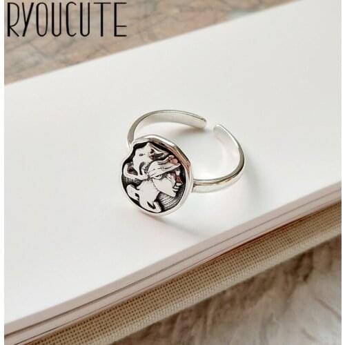 New Arrival Silver Color Queen Rings For Women Ladies Adjustable Rings Vintage Jewelry