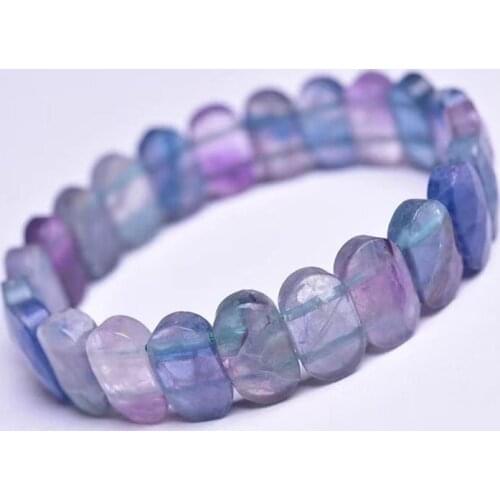 Wholesale Color Fluorite Natural Stone Bracelets Bright Beads Hand Row For Women Summer Simple Fresh Crystal Jewelry