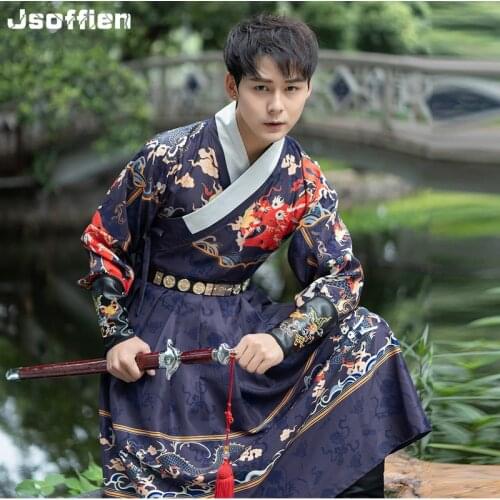 Original Chinese Traditional Costume Man Hanfu Clothing Ming Dynasty Guard Clothing Male Ancient Samurai Knight Cosplay Outfit
