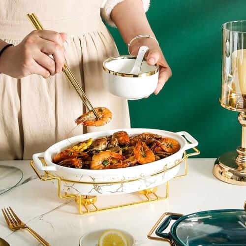 Oval Creative Soup Pot Ceramic Pot Rack with candle holder design slow-heating multi-purpose household soup dry pot cutlery