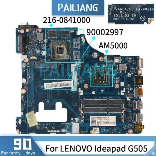 PAILIANG Laptop motherboard For LENOVO Ideapad G505 HD 8570M 2GB AM5000 Mainboard LA-9911P 90002997 216-0841000 DDR3 TESTED