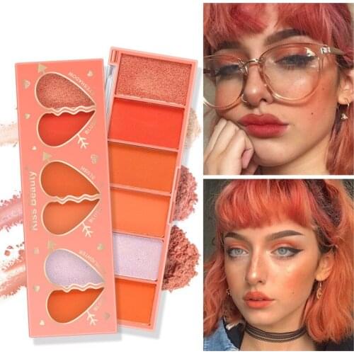 Blush palette whitening orange nude makeup high gloss eyeshadow six colors rouge blush palette makeup blush makeup products