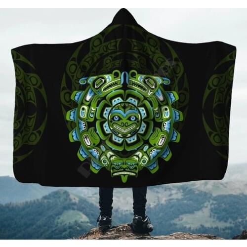 The Sea Serpent Native 3D All Over Printed Wearable Blanket Adults For Kids Various Types Hooded Blanket Fleece blanket