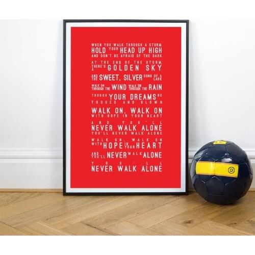 You'll Never Walk Alone Lyrics Canvas Art Print Poster Liverpool Football Club Canvas Nordic Style Painting Home Wall Decoration