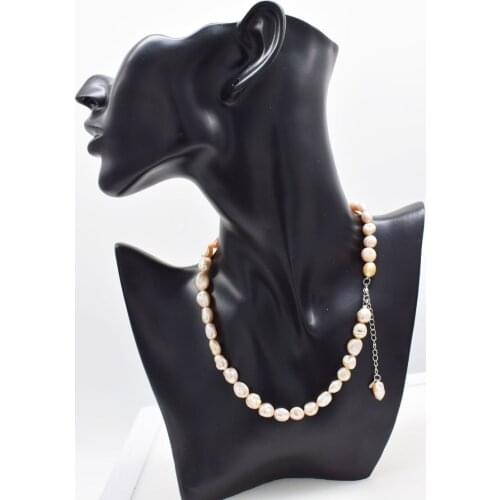 Freshwater pearl keshi purple baroque 6-9mm necklace 17inch FPPJ wholesale beads nature