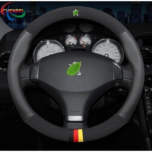 Non-Slip Car Steering Car Steering Wheel Cover For Peugeot 206 207 301 308 406 408 508 2019 2020 Car Interior Accessories