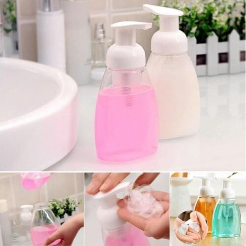 300ML Transparent Plastic Foam Dispenser Bottle Portable Shampoo Body Wash Hair Conditioner Bottle Refillable Press Dispenser