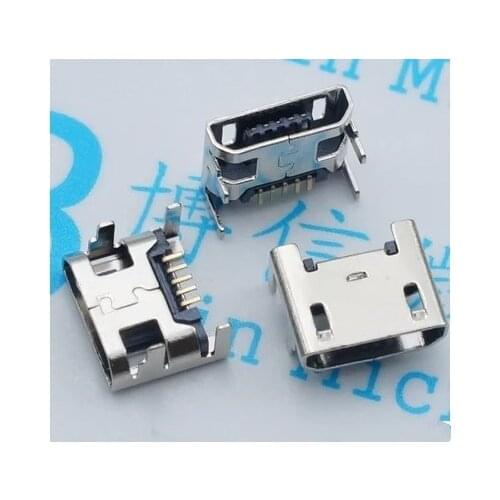 10pcs Micro USB connector 5pin seat Jack Micro usb Four legs 5P Inserting plate seat Mini usb connector