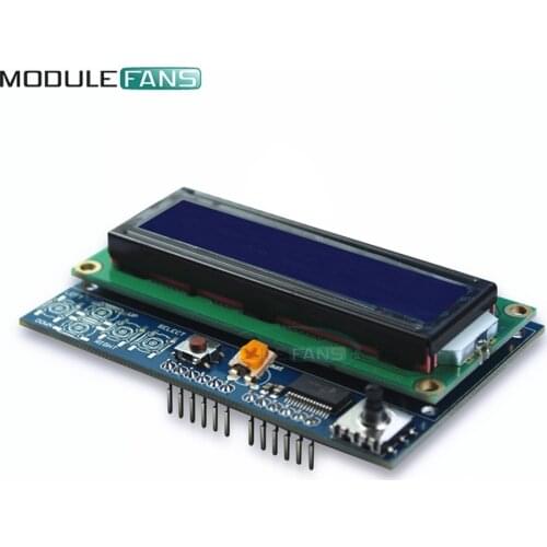Brightness Adjustable 1602LCD 1602 LCD Shiled I2C IIC MCP23017 5 Keypad 16x2 Character LCD Display Module For Arduino UNO