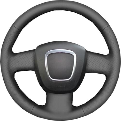 Hand Sew Car Steering Wheel Cover Wrap For Audi A3 8P Sportback 2003-2012 A4 B7 Saloon Avant A6 C6 S4 Seat Exeo 2009 2010-2012