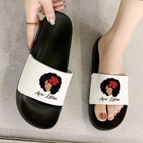 Hip Hop Lady Print Beach Slide Sandals Comfort Slippers For Women 2021 Summer Fashion Shoes Slippers Zapatillas Mujer
