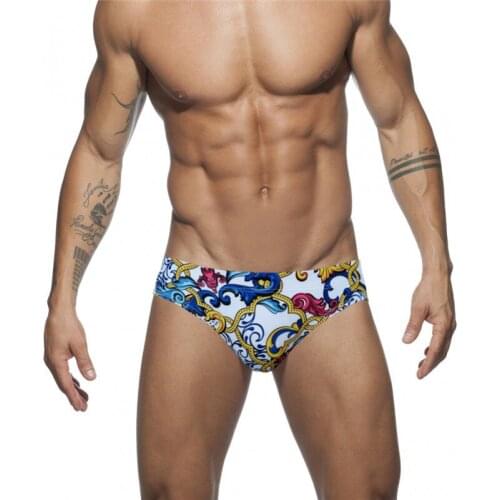 Y658 sexy printed swimwear men summer beach shorts hot men swimsuits sunga board surf swimming trunk briefs pool male swimwear