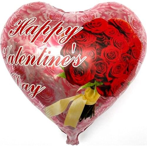 10pcs/lot 18 Inch Love Happy Valentines Day foil Balloons Wedding Valentines Day Decoration Supplies globos Helium Ballons