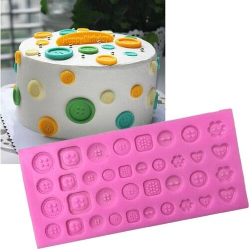 Button Silicone Fondant Mould Sugar Craft DIY Gumpaste Cake Decorating Tools for Cupcake Topper Silicone Molds
