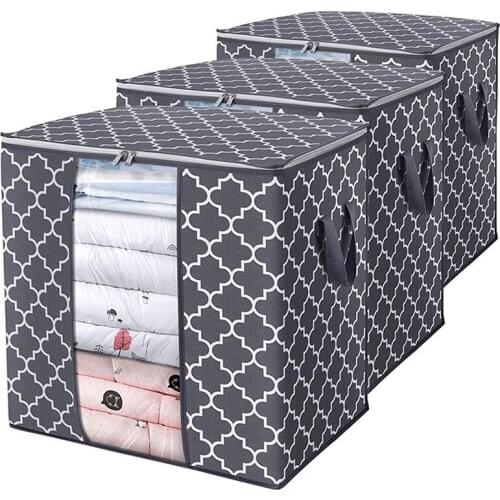 Non Woven Fabric Large Capacity Dirty Clothes Collecting Bag Quilt Blankets Storage Bags With Clear Window Clothing Organizer
