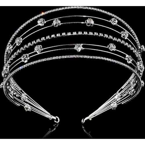 Multi-layers Ladies Elegant Bridal Tiara Crystal Wedding Hair Band Bride Jewelry Headband Crowns and Tiaras for Women