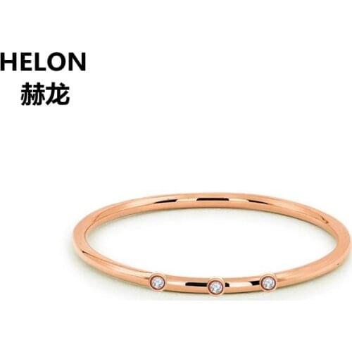 Solid 14k Rose Gold Natural Diamonds Engagement Wedding Ring Women Anniversary Valentine Graduation Birthday Gift