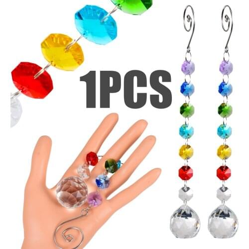 1Pcs Hanging Crystal Ball Suncatcher Prisms Rainbow Pendants Window Hanging Ornament Home Wedding Garden Decor Gifts