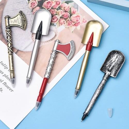 1 Pcs Creative Personality Tool Pen Simulation Ax Shovel Modeling Student Ballpoint Pen 0.5mm Black Ink School Stationery