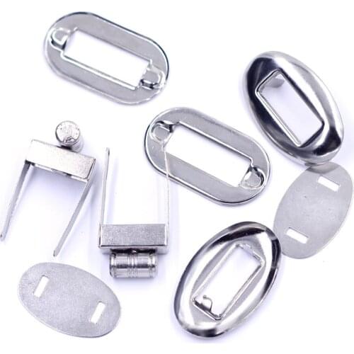 10Sets Silver Tone Oval Turn Twist Clasps Locks Buckle DIY Handbag Purse Shoulder Bag Clutch Hardware Accessories 32x32x20mm